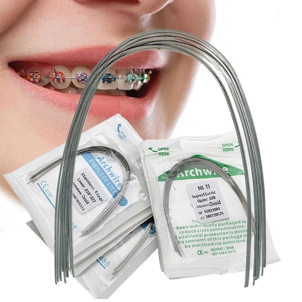 Dental-Materials-Orthodontic-Heat-Thermal-Activated-Niti-Round-Arch-Wire 10 Paquets Arc Ortho Au Choix – orthodontie disponible chez Dentoria Tunisie