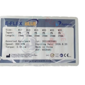 Assortiment De Lime Mécanisée E Flex Blue L25mm Eighteeth – endodontie disponible chez Dentoria Tunisie